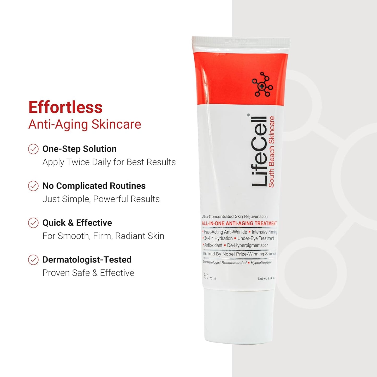 LifeCell All In One Anti-Aging Cream – Retinol, Vitamin C, DMAE, Hyaluronic (2.54oz)