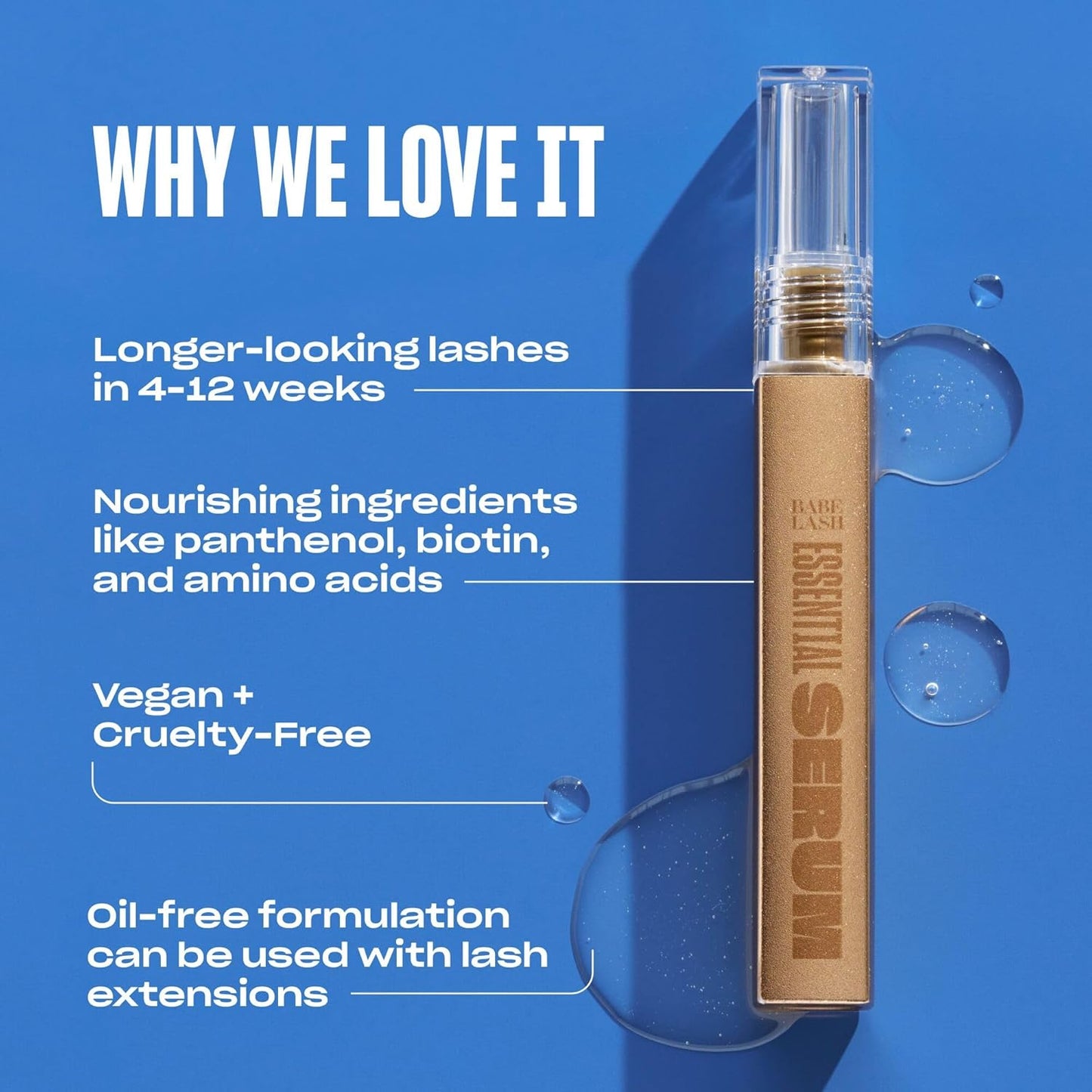 Babe Original Lash Serum – Longer, Fuller Natural Lashes & Brows, Vegan
