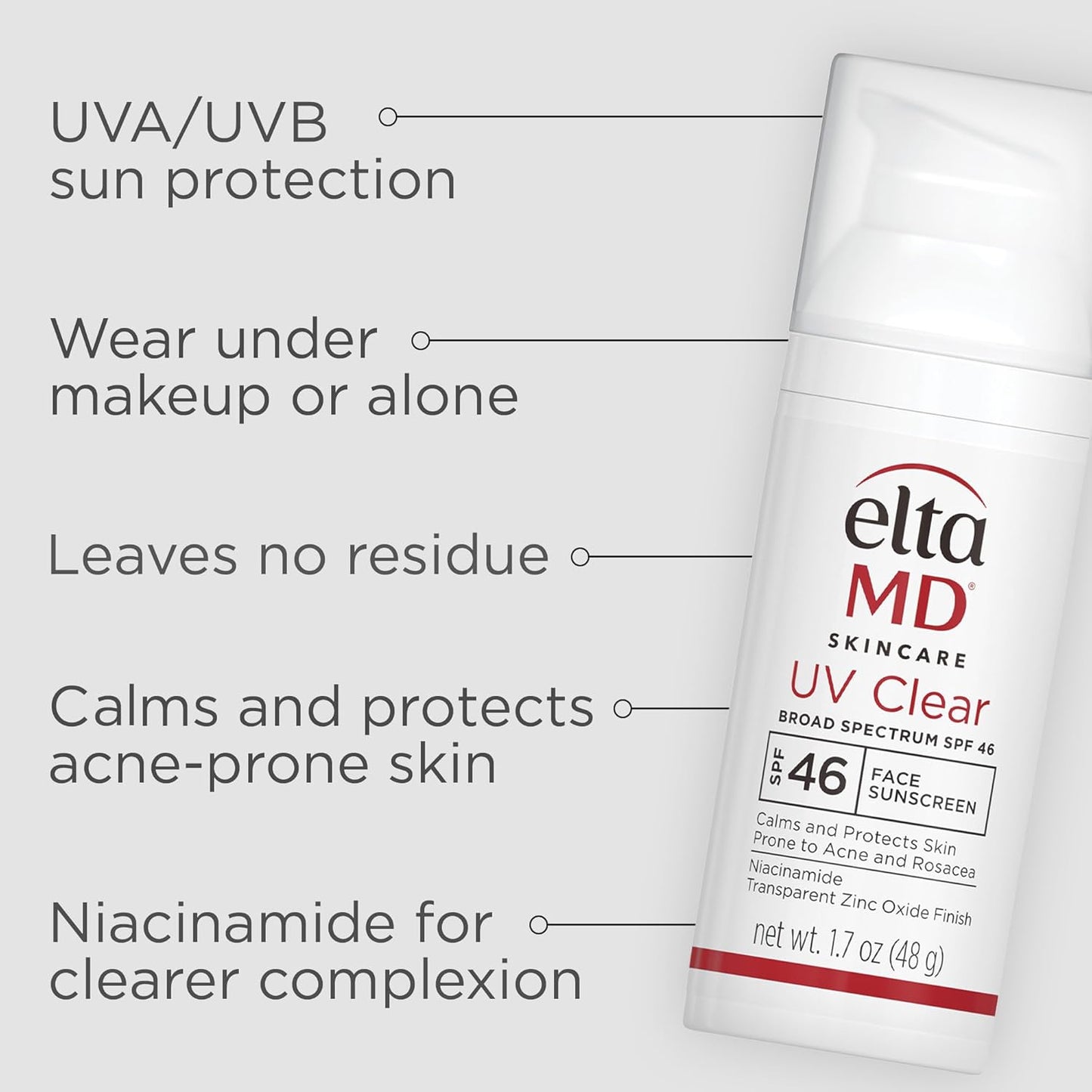 EltaMD UV Clear SPF 46 Oil-Free Facial Sunscreen 1.7 oz