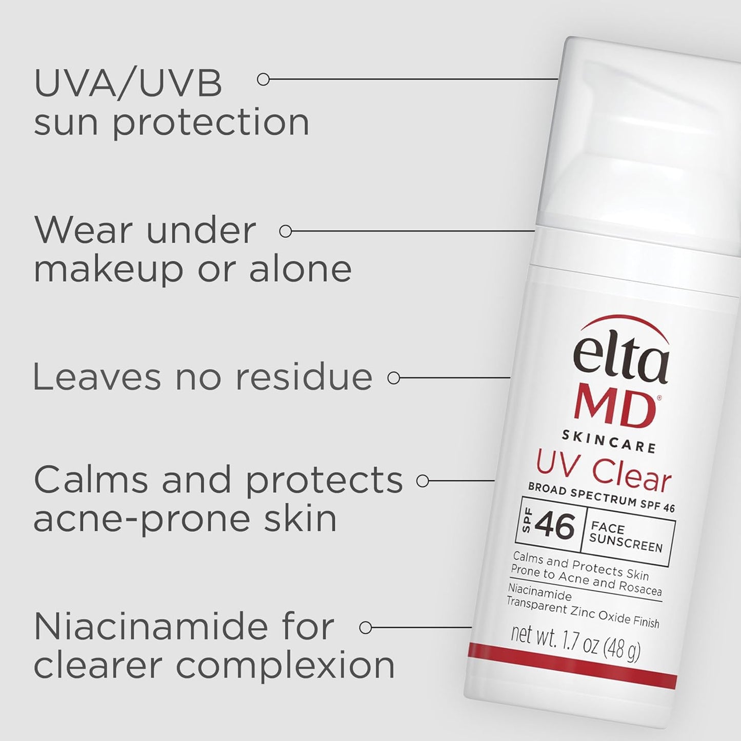 EltaMD UV Clear SPF 46 Oil-Free Facial Sunscreen 1.7 oz