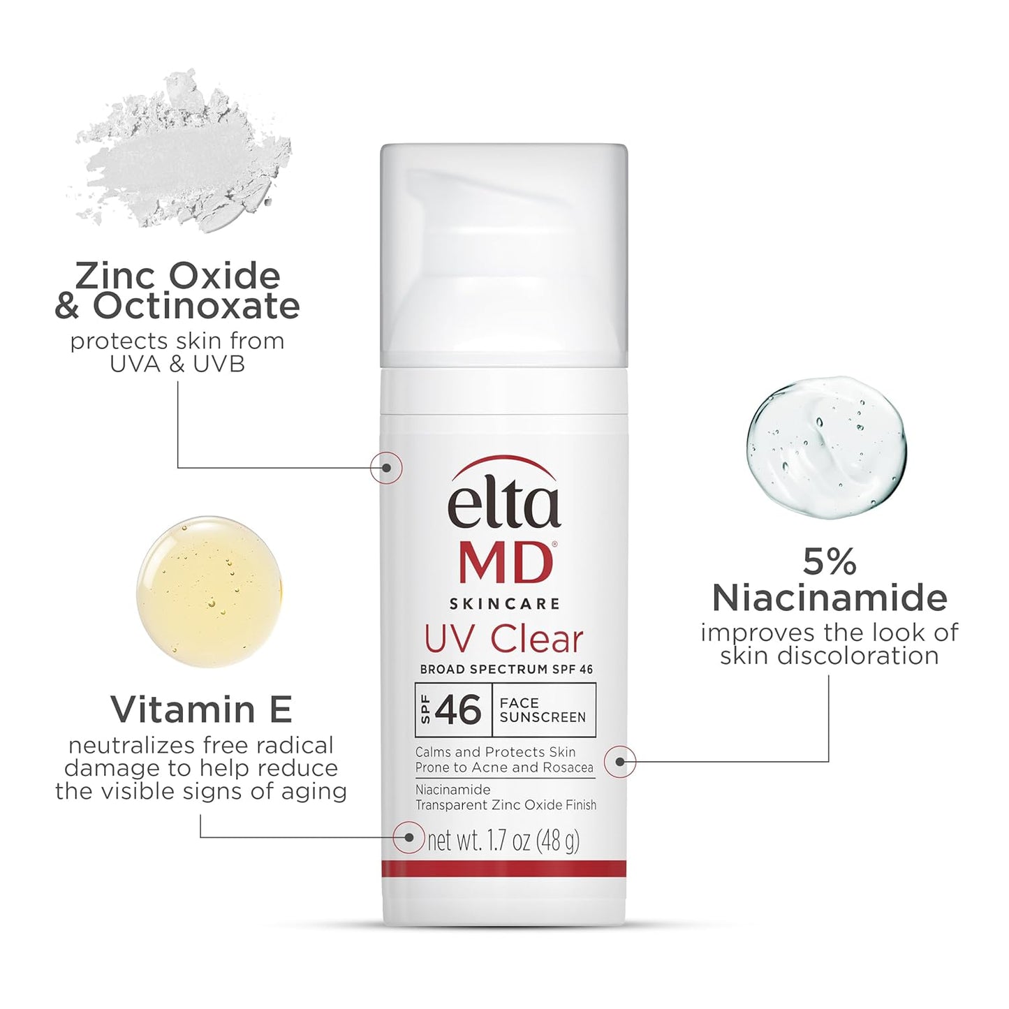 EltaMD UV Clear SPF 46 Oil-Free Facial Sunscreen 1.7 oz